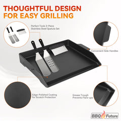 BBQ Future side profile highlighting grease tray and spill protection