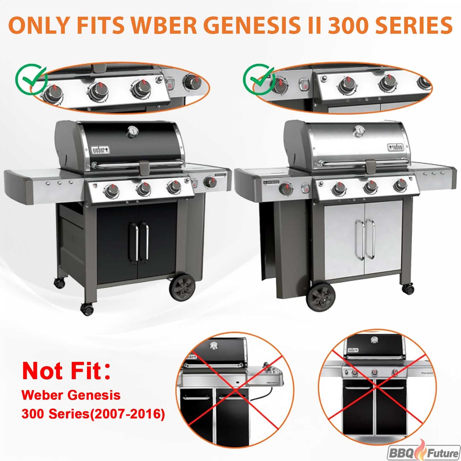 BBQ Future griddle size comparison with hand showing correct fit and scale