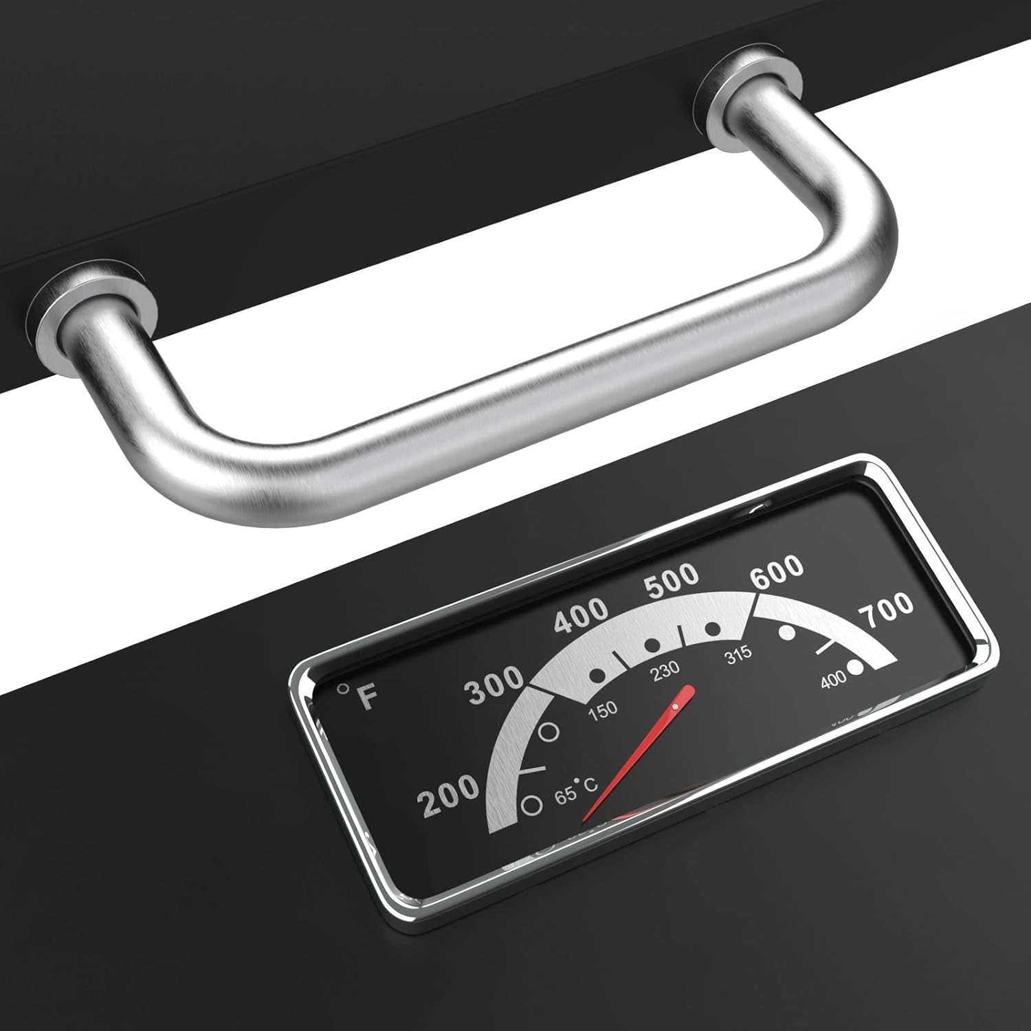 BBQ Future ergonomic handle and hinge detail for effortless lid control