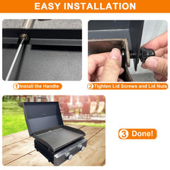 BBQ Future installed on Blackstone 22" griddle protecting from wind and heat