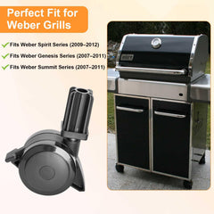 BBQ Future caster installed on a grill leg demonstrating secure fit and improved stability