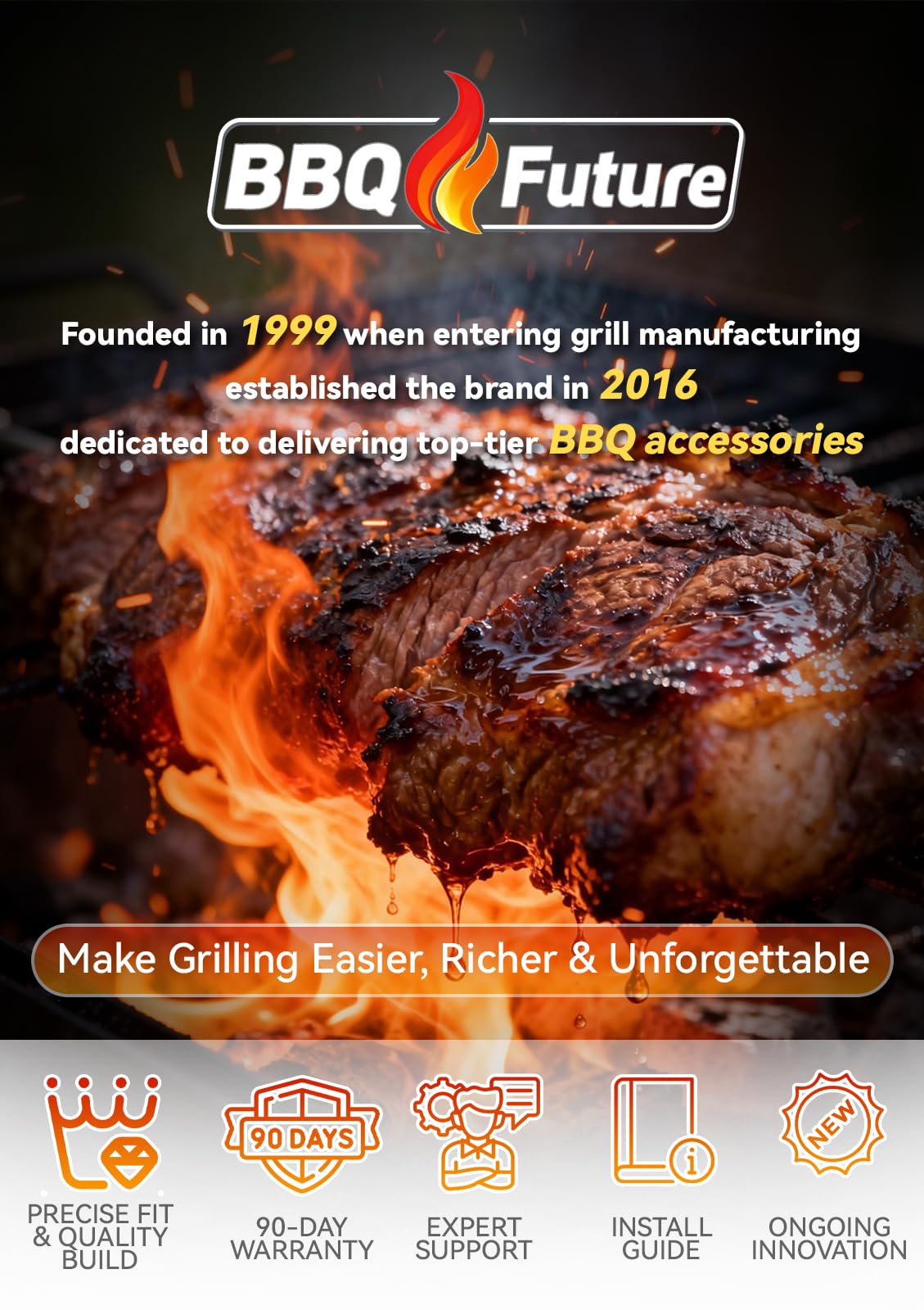 BBQ Future lifestyle shot with grill in backyard emphasizing fast grilling readiness