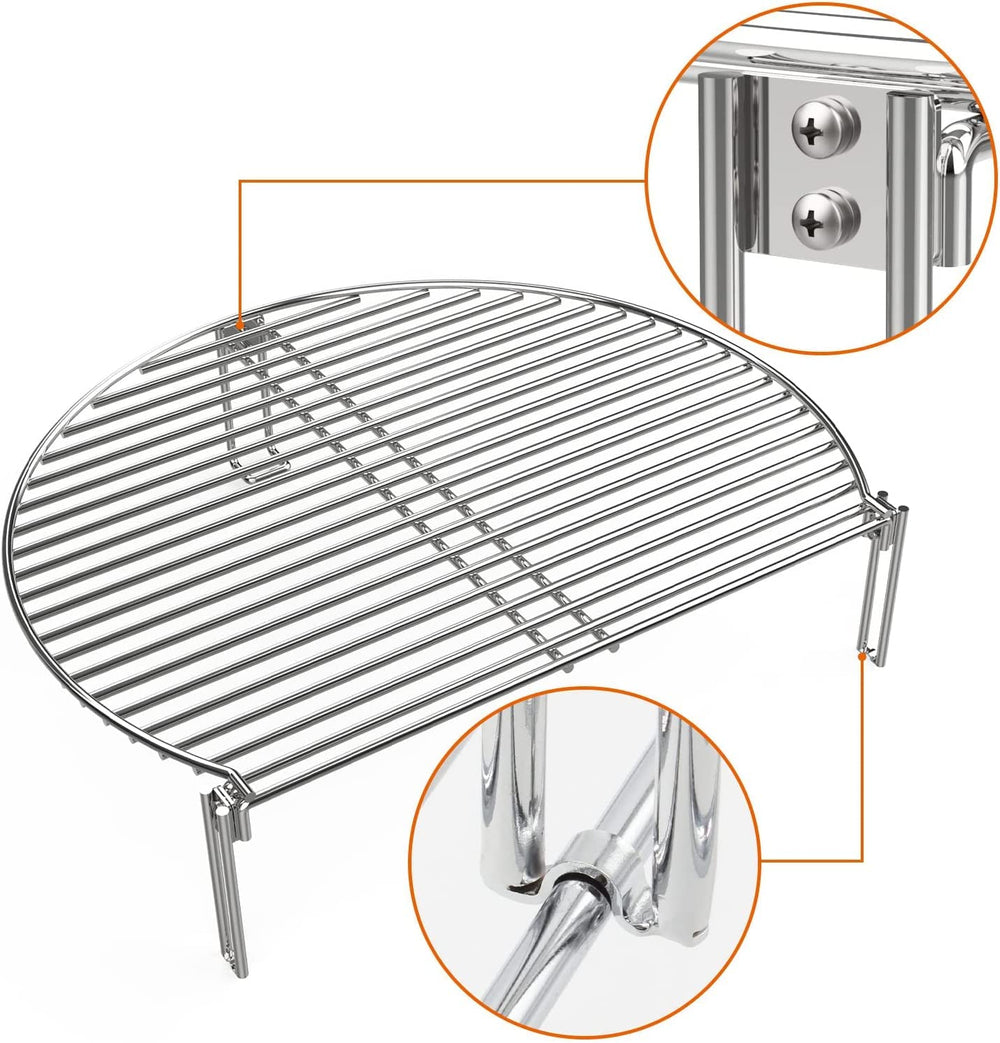 BBQ Future side stand detail showing secure slotted feet for stable placement