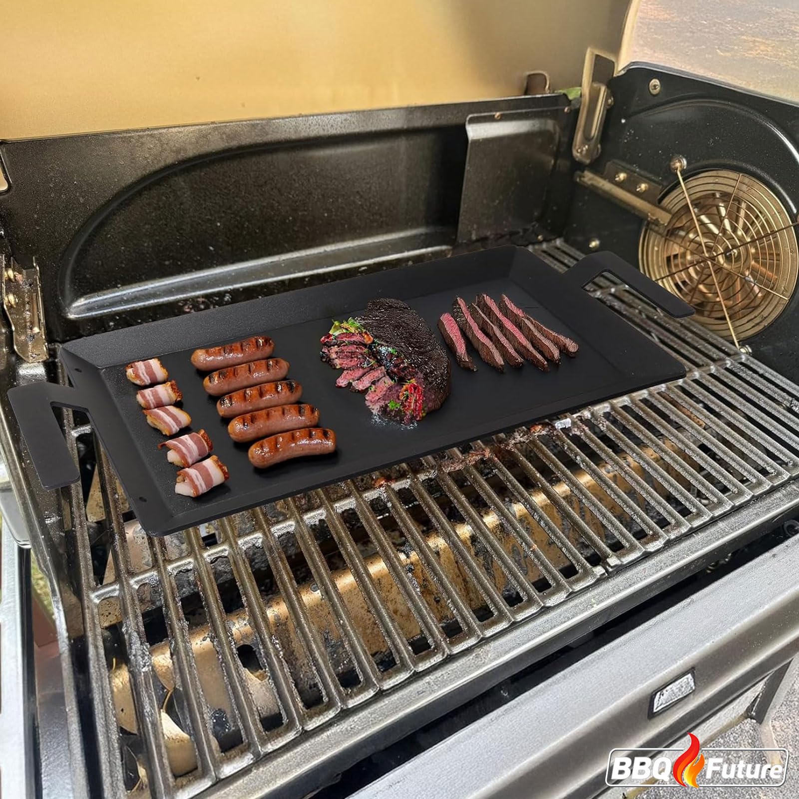 BBQ Future next to ruler for size comparison illustrating compact yet spacious design