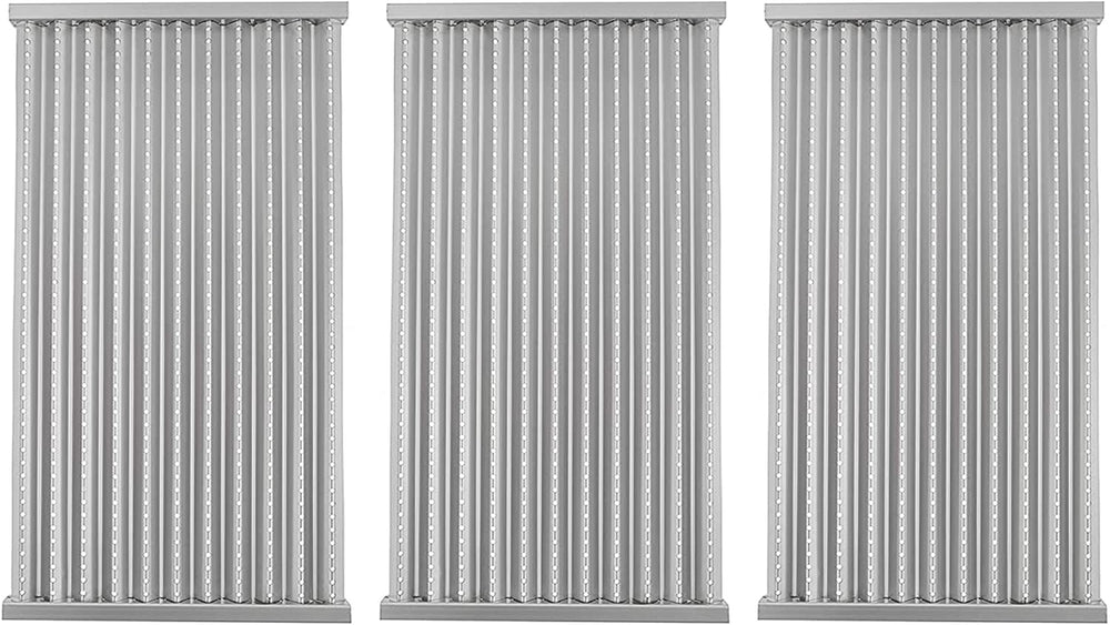 BBQ-PLUS front view of three emitter plates showing fit and brand benefits