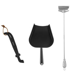 BBQ-PLUS full kit front view showing ash pan poker grate lifter for easy cleanup