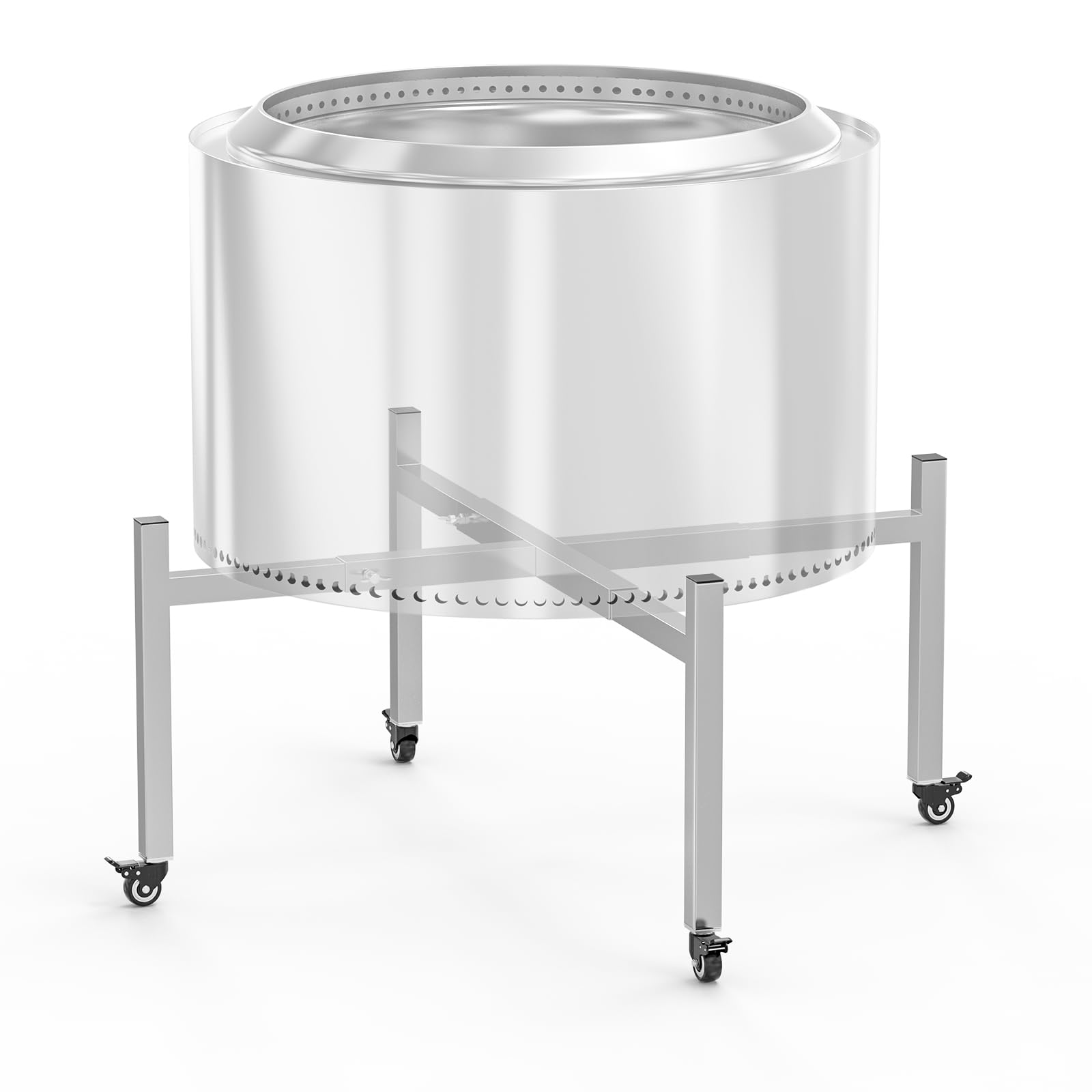 BBQ-PLUS front view assembled stand showing stable elevated base benefit