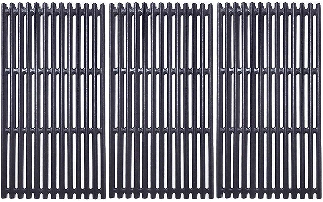 BBQ-PLUS front view of three cast iron grates showing full coverage and durability