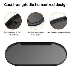 BBQ-PLUS groove and oil sink detail reduces grease on food