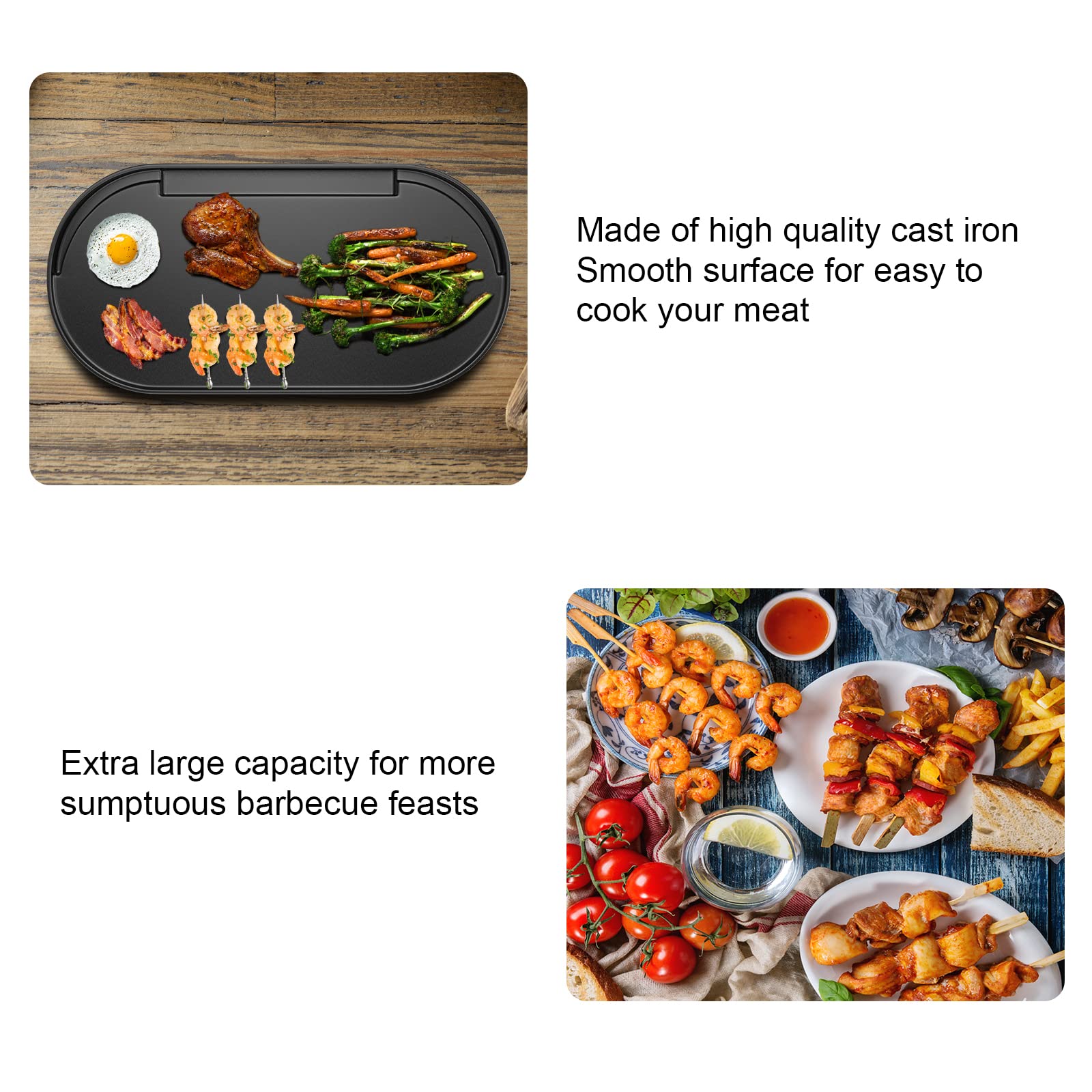 BBQ-PLUS griddle next to utensils showing real-world size and scale