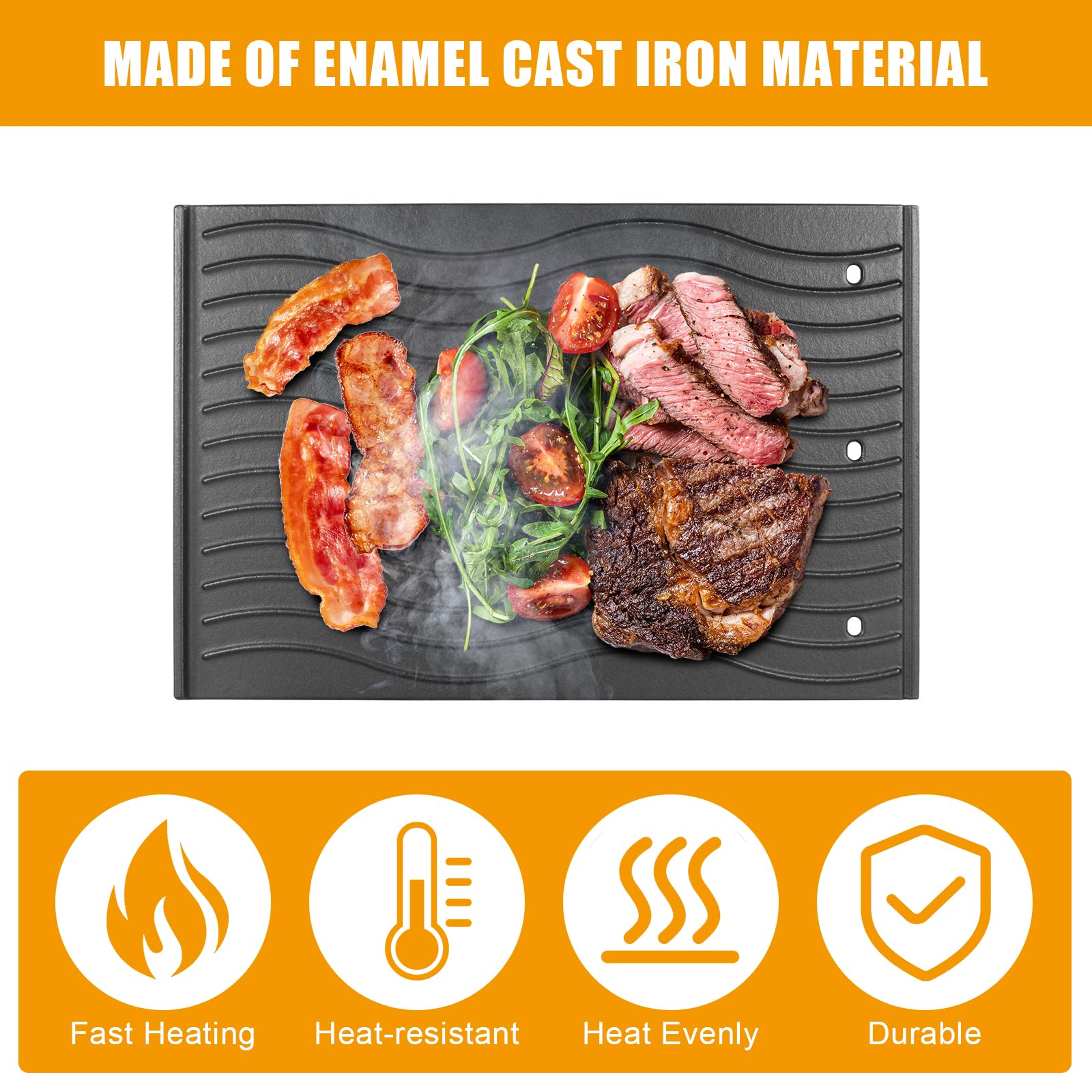 BBQ-PLUS griddle installed on a Napoleon grill demonstrating secure fit and even heating