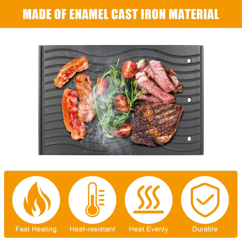 BBQ-PLUS griddle installed on a Napoleon grill demonstrating secure fit and even heating