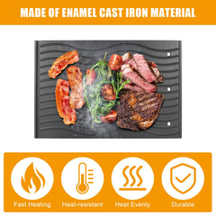 BBQ-PLUS griddle installed on a Napoleon grill demonstrating secure fit and even heating