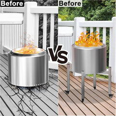 BBQ-PLUS in use with Solo Stove Bonfire improving ventilation and safety