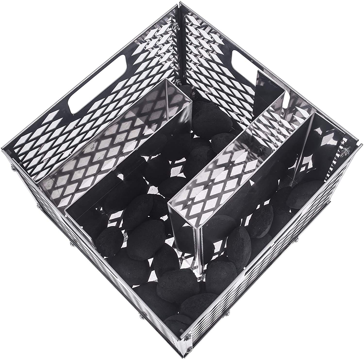 BBQ-PLUS installed in Oklahoma Joe basket demonstrating improved airflow benefit