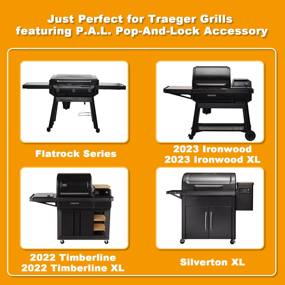BBQ-PLUS mounted on grill in backyard illustrating organized cook station