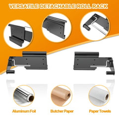 BBQ-PLUS adjustable roll rack holding paper towel for fast cleanup convenience