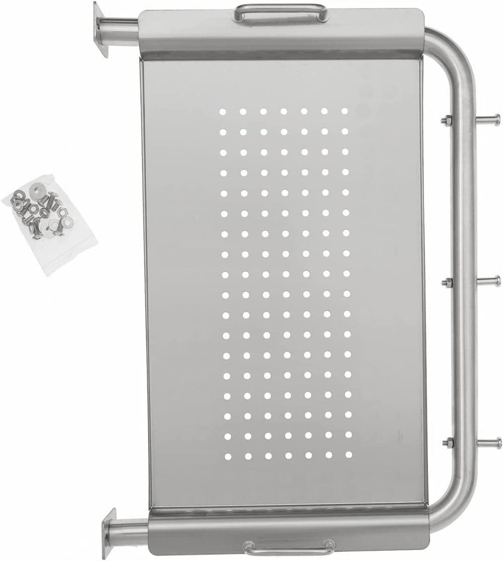 BBQ-PLUS front view of side shelf showing sturdy workspace and easy access