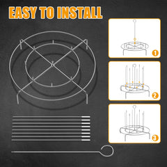 BBQ-PLUS skewers close-up showing sturdy steel and even cooking benefit