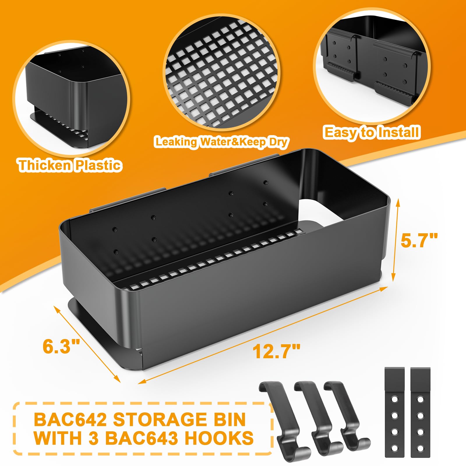 BBQ-PLUS storage bin loaded with rubs and sauces for quick seasoning access