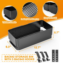 BBQ-PLUS storage bin loaded with rubs and sauces for quick seasoning access