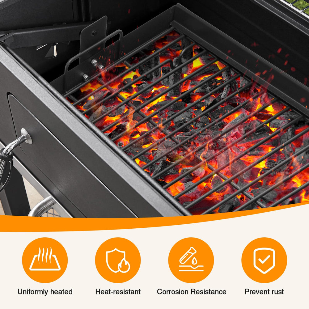 BBQ-Yummy bottom ash outlet that enables quick cleanup after cooking