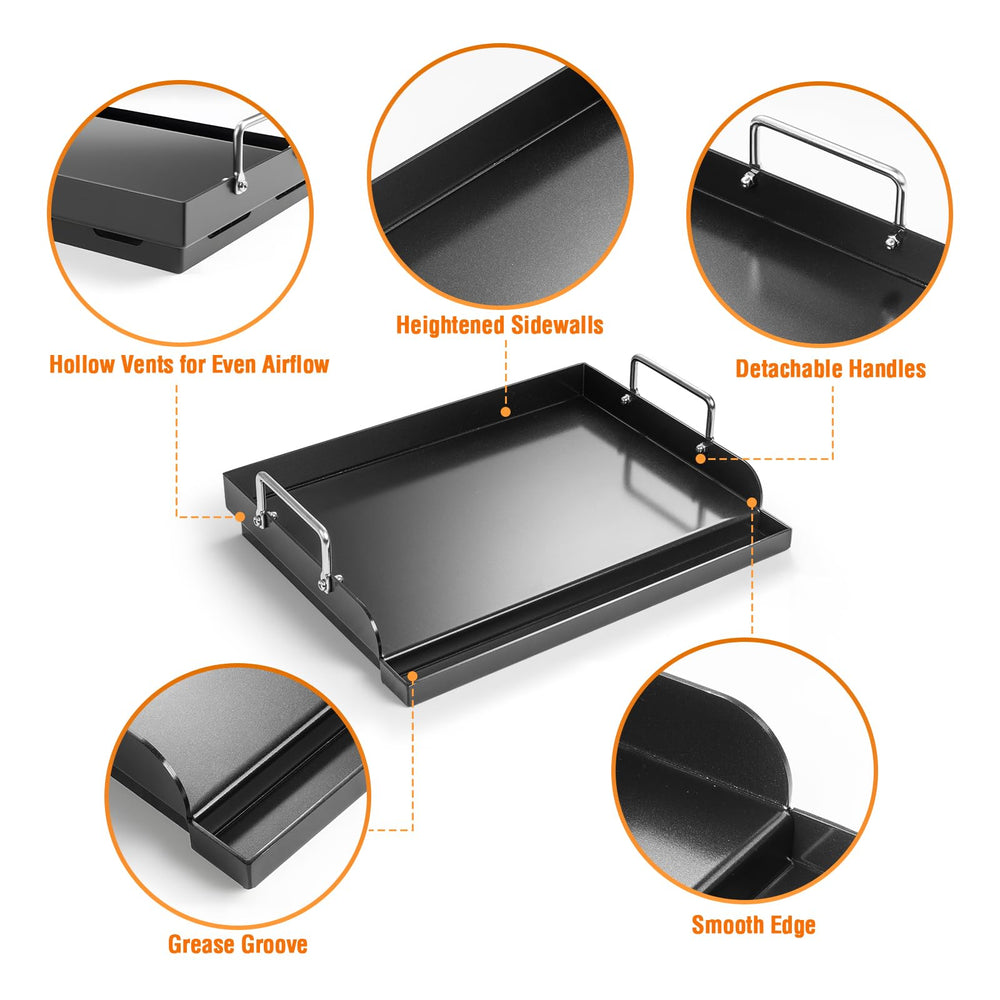 BBQ-Yummy detachable side handles detail for safer lifting and transport