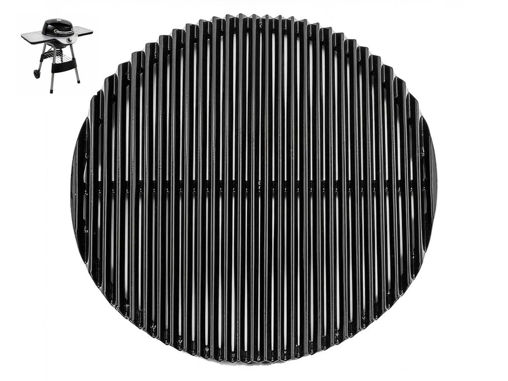 bbq777 front view of 17.5 inch Char-Broil grate showing full cooking surface and fit