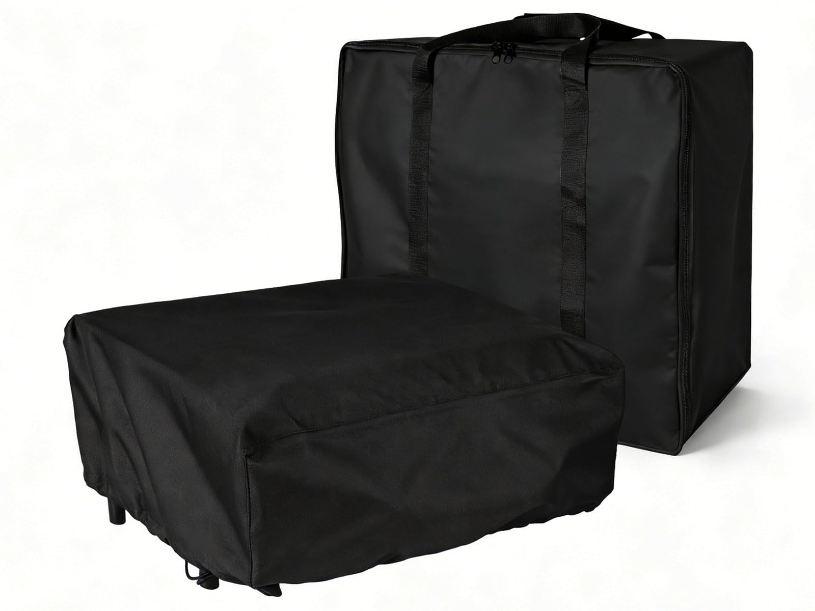 bbq777 front view of cover and carry bag showing protection benefit