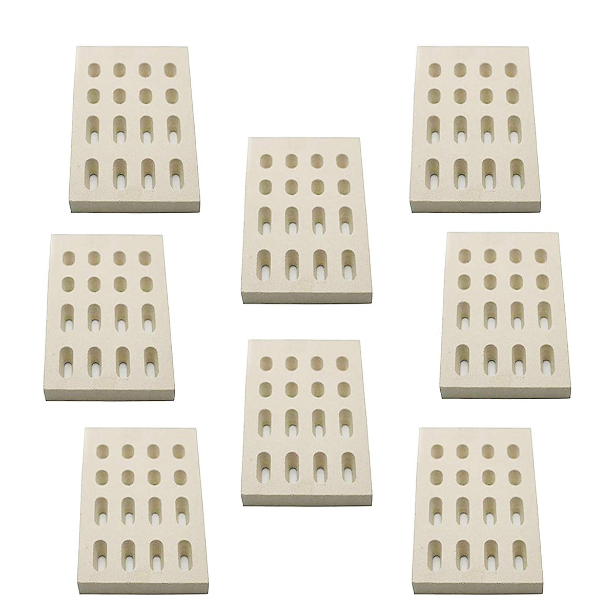 bbq777 front packaging showing eight ceramic briquettes and product label for easy identification