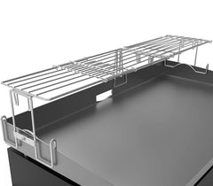 bbq777 front view on 28-inch griddle showing extra serving space