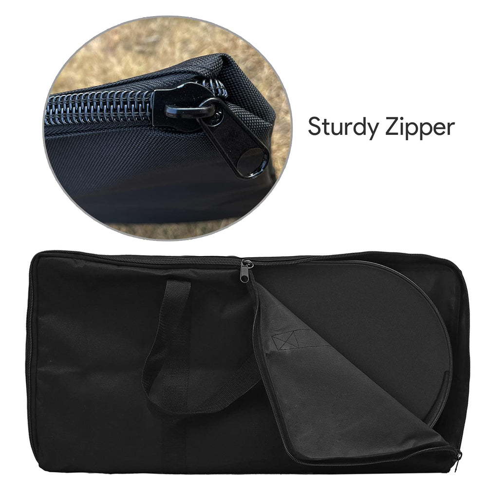 bbq777 carry bag open with PVC-lined interior protecting grill from moisture