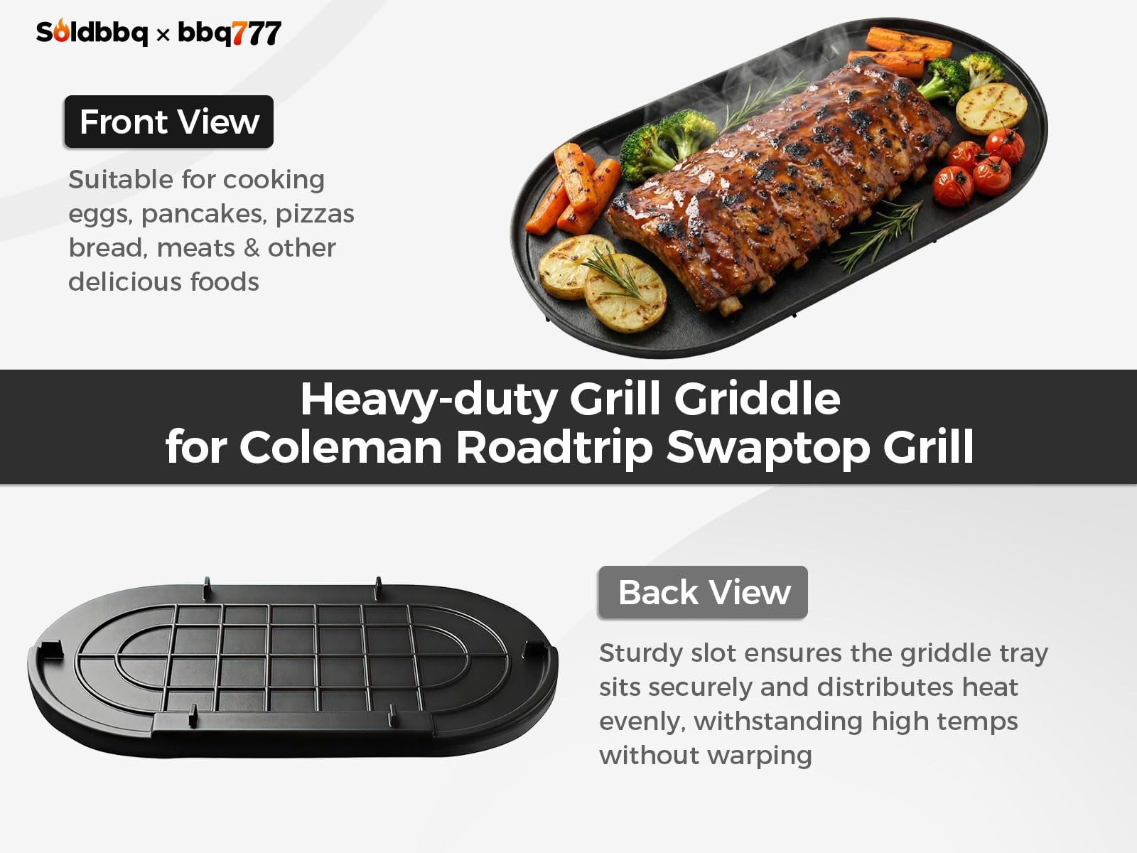 bbq777 griddle installed in a Coleman RoadTrip 285 showing compatibility and fit