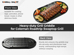 bbq777 griddle installed in a Coleman RoadTrip 285 showing compatibility and fit