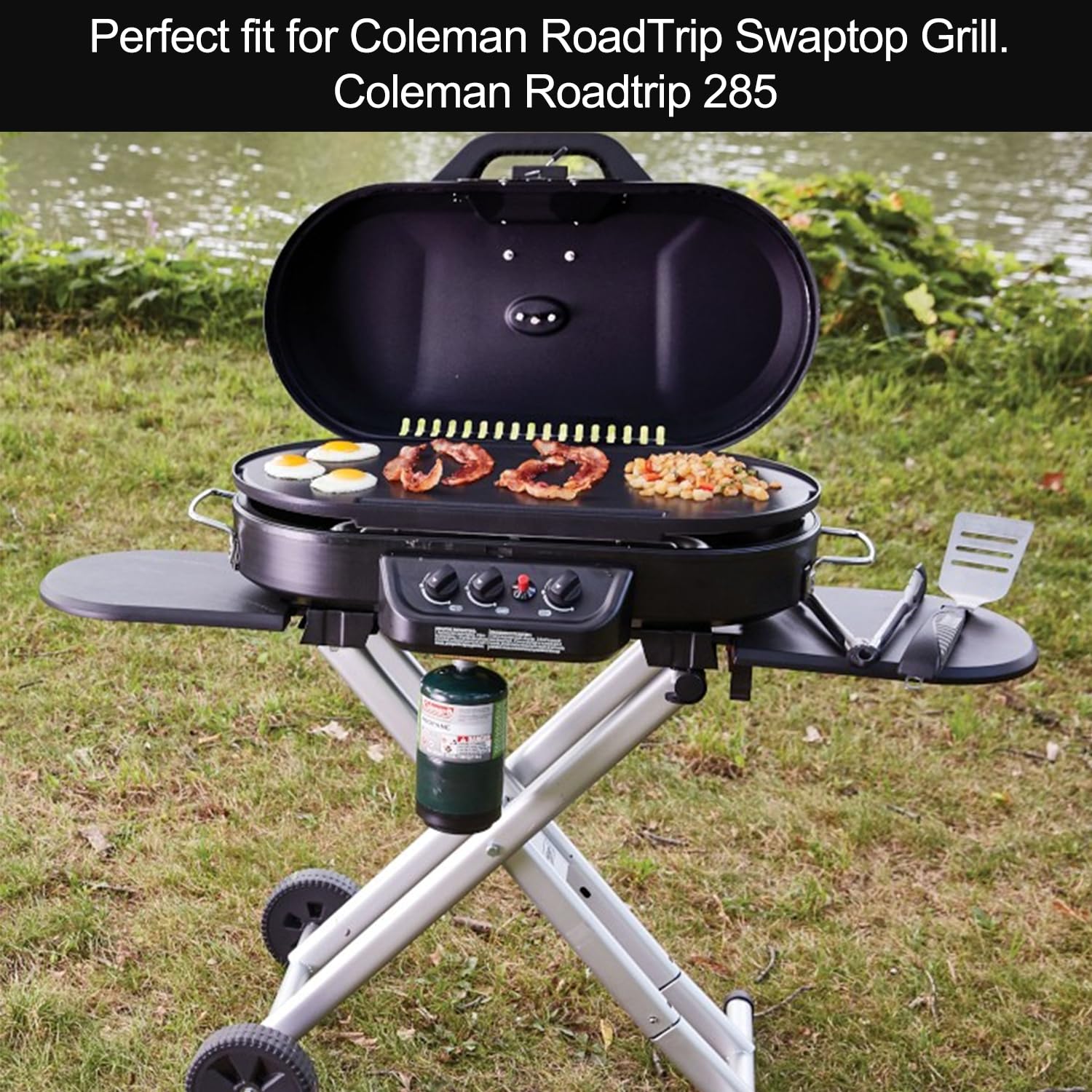 bbq777 griddle packed in carry bag ready for camping and easy transport