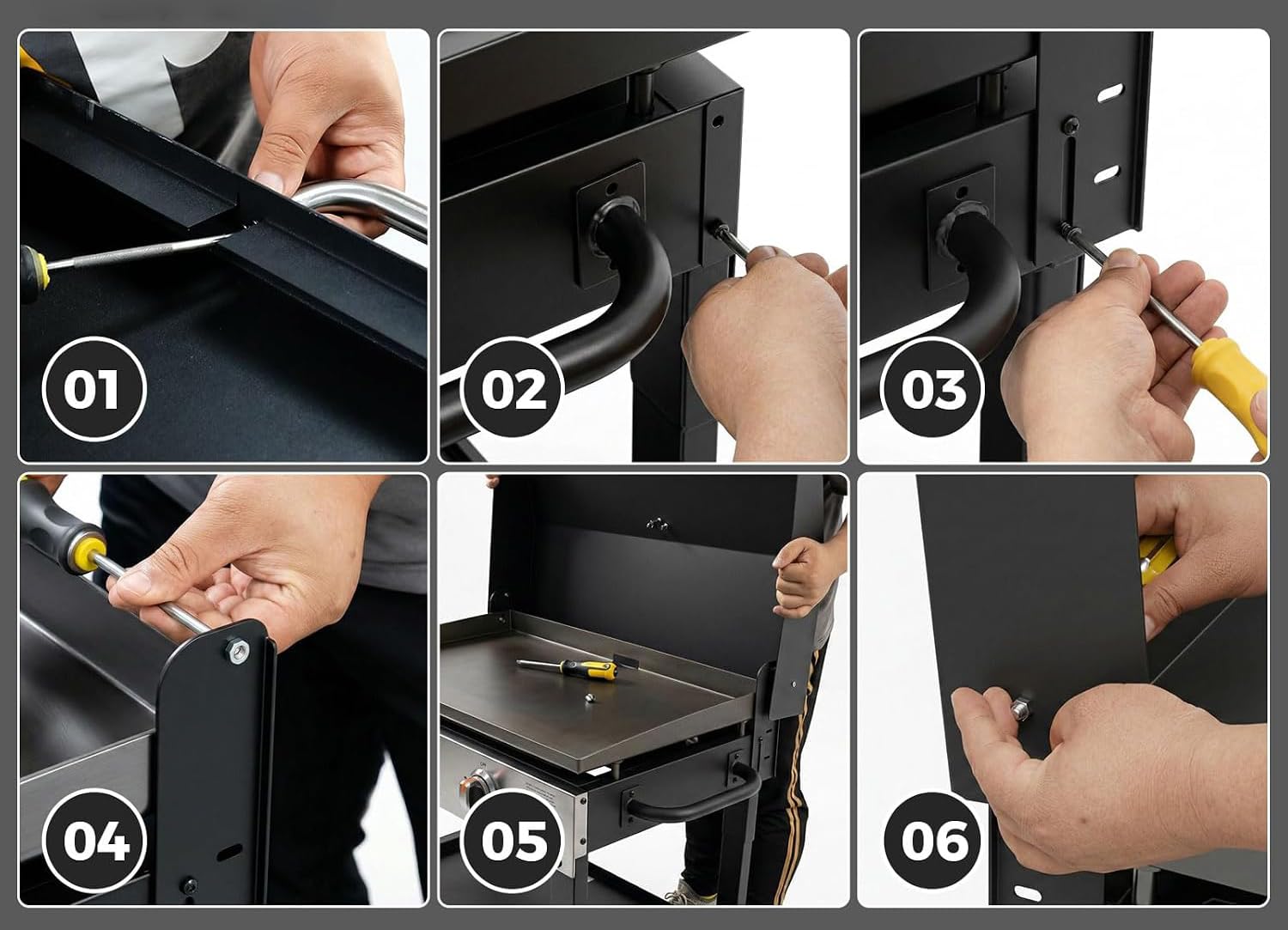 bbq777 installed on a 28-inch Blackstone to show size and fit benefit