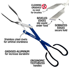 BBQCroc cleaning grooves detail that scrapes grill residue without bristles benefit