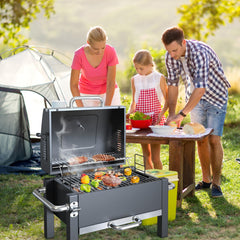 BBQCuker charcoal grate detail highlighting adjustable grates for precise heat zones
