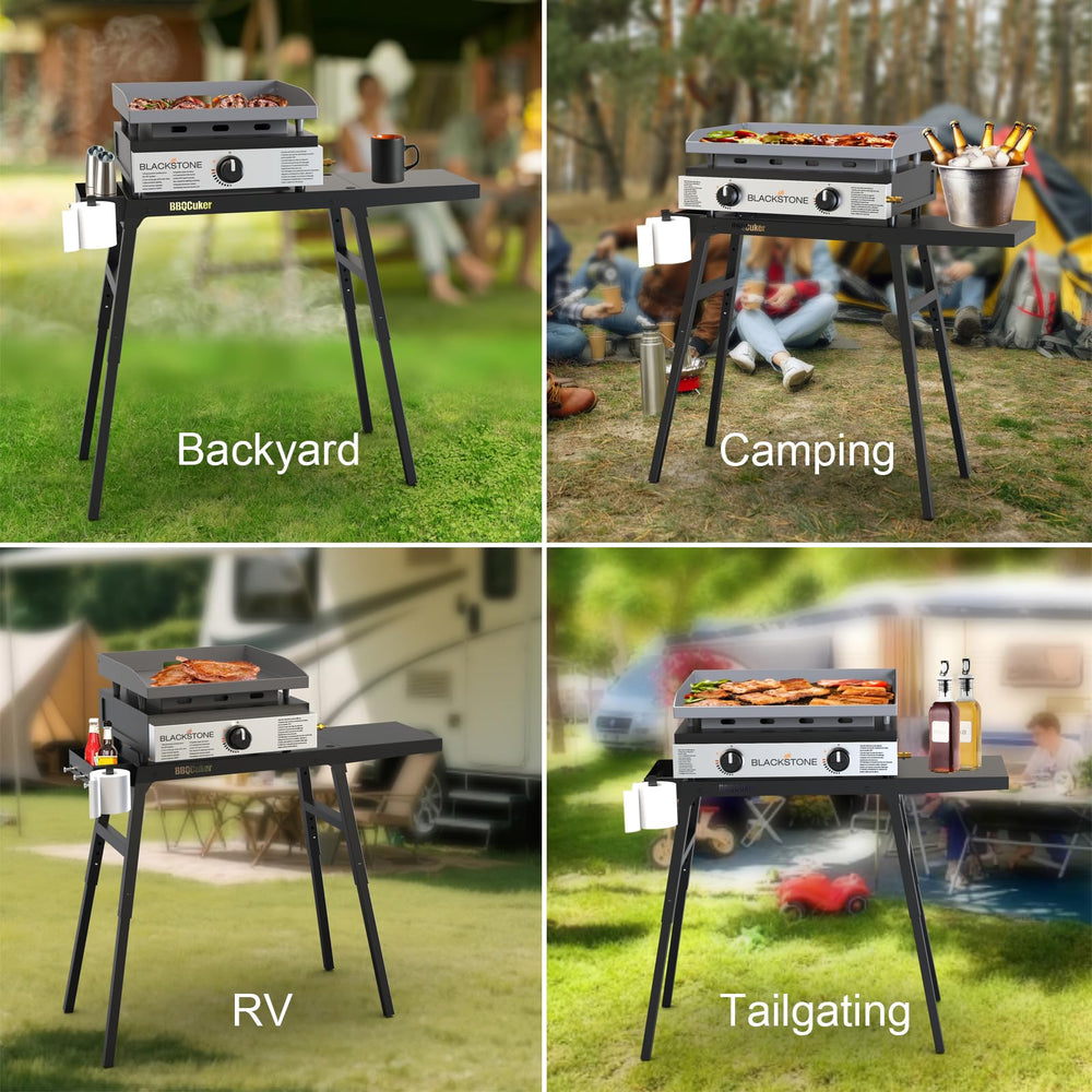 BBQCuker folded flat for storage and easy transport, saving space