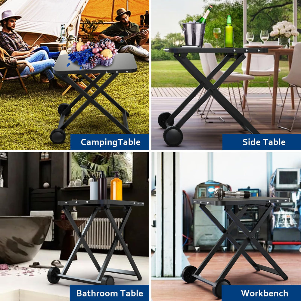 BBQCuker folded in RV storage, saves space for travel convenience
