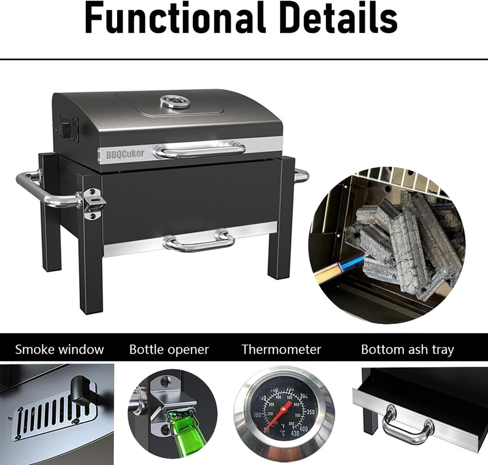 BBQCuker in-use at campsite demonstrating portability and reliable outdoor cooking