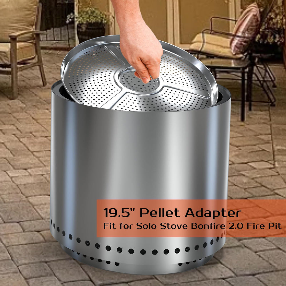 BBQCuker adapter close-up of ventilation holes for cleaner, fuller pellet burning