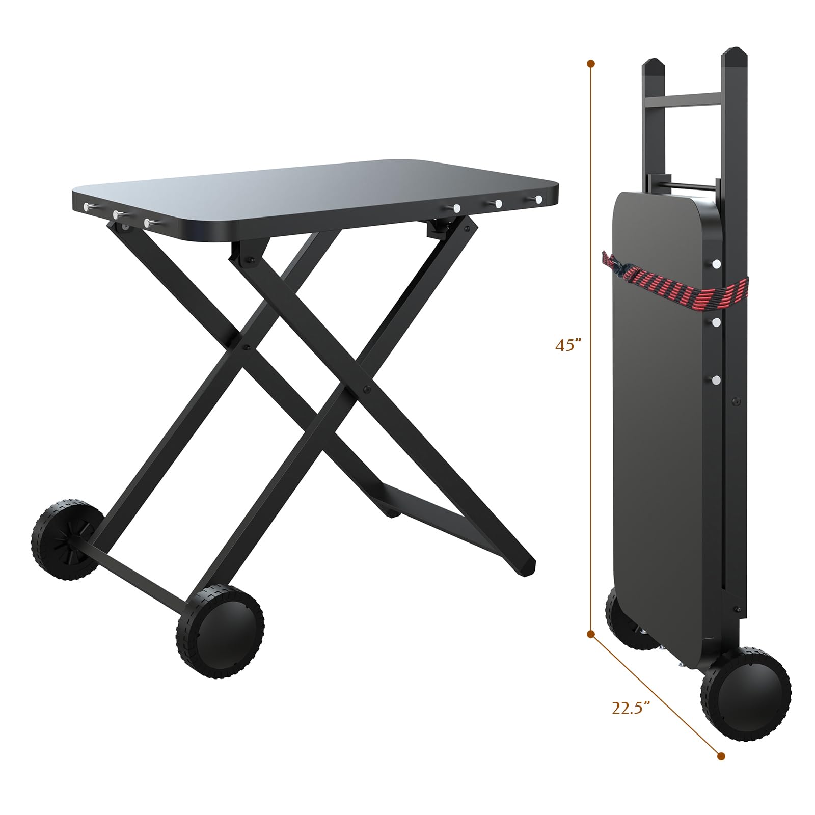 BBQCuker prep surface with ingredients, speeds outdoor meal prep