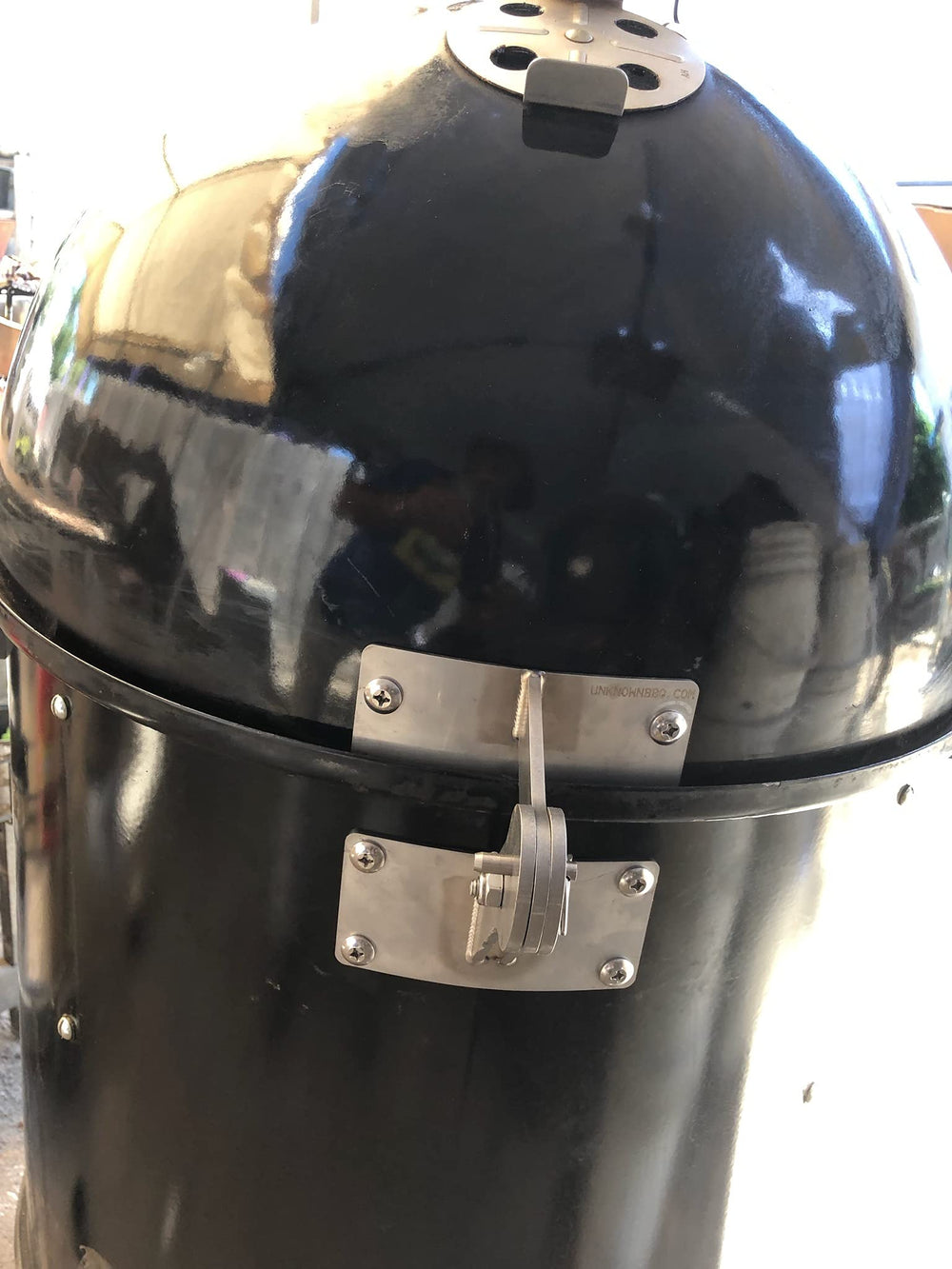 BBQgaskets hinge next to ruler for scale showing precise fitment for WSM models