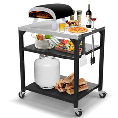 BBQMall front view of cart showing oven placement and stable base benefit
