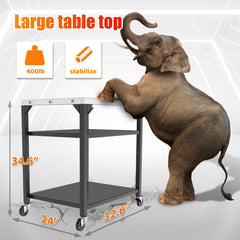 BBQMall lower shelf storing cookware showing extra organized storage benefit