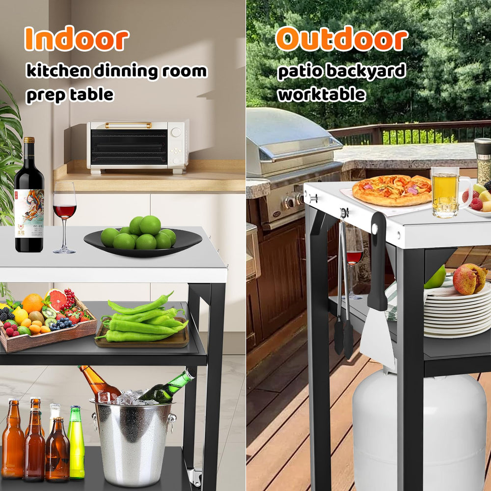 BBQMall tool hooks and towel rack showing tidy accessory organization benefit