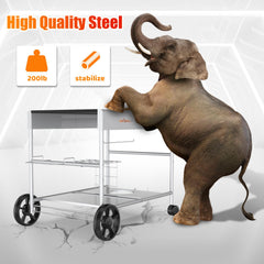 BBQMall tool rack with hooks loaded keeping pizza tools organized and accessible