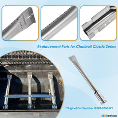 BBQration burner tube detail showing flange and fitment reliability