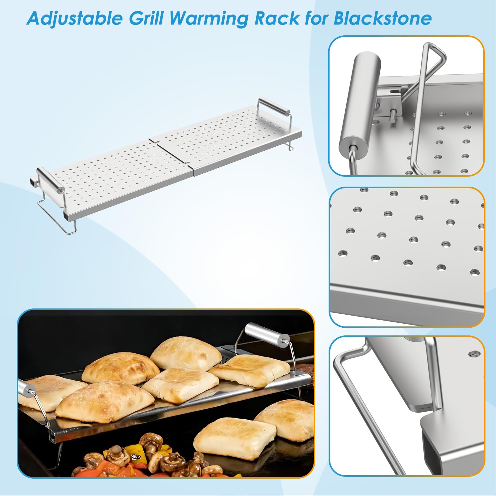 BBQration close-up perforated stainless steel for stable heat holding